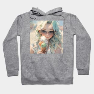 Hot summer girl watercolor Hoodie